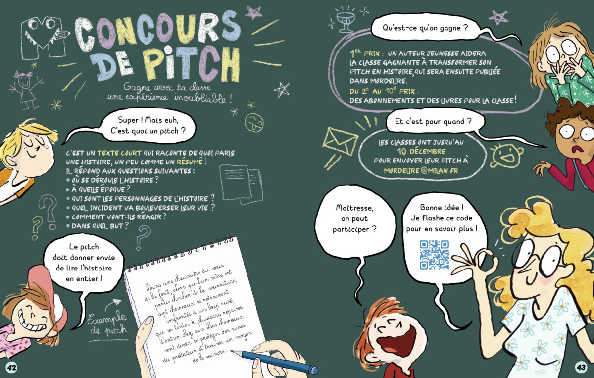 Pages de Mordelire présentant le concours de pitch lancé par le magazine